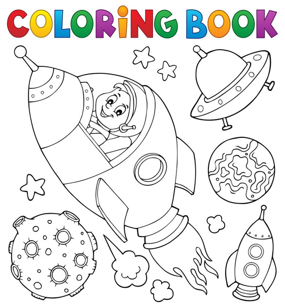 Coloring book space topic collection 1 - Вектор,изображение