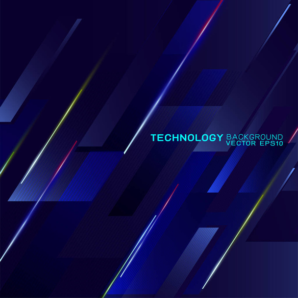 Abstract futuristic and technology concept with light movement on dark background, Vector illustration - Vector, Image