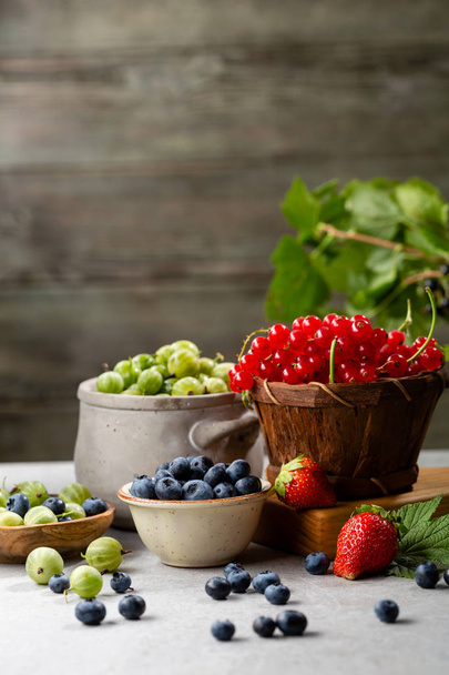 Fresh summer berries set, healthy food - Фото, изображение
