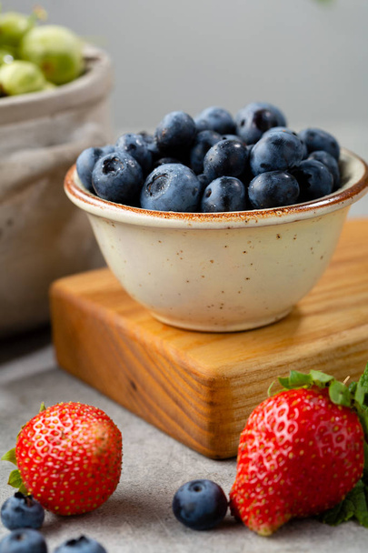 Fresh summer  blueberries , healthy food - Fotó, kép