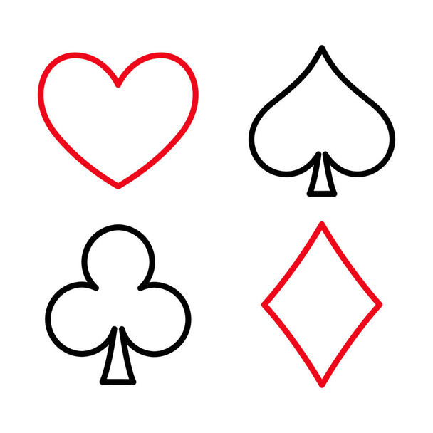 Покер плоский іконок картки сюїти гра і знак логотип ілюстрація дизайн
 - Вектор, зображення