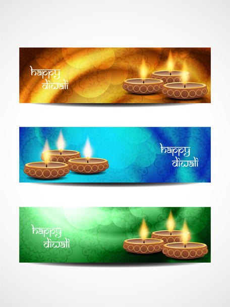 Set of abstract vector web header or banner designs for diwali. - Vector, afbeelding