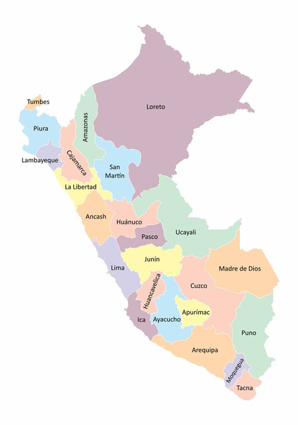 Pérou régions carte
 - Vecteur, image