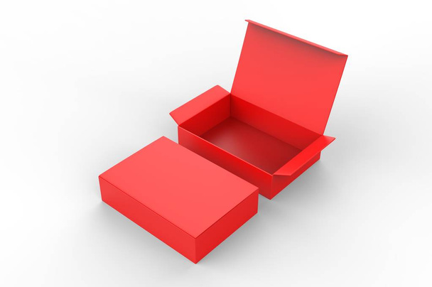 Boîte en papier pincée vierge pour le marquage. Illustration de rendu 3D
. - Photo, image