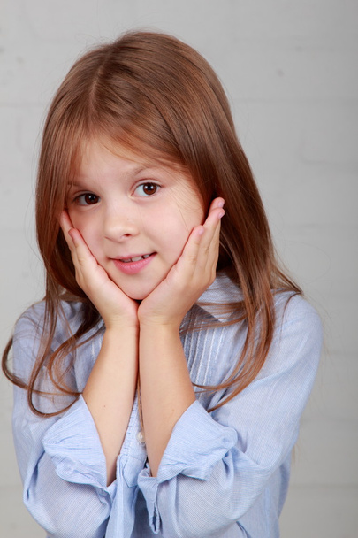 Portrait of emotional little girl - Photo, Image