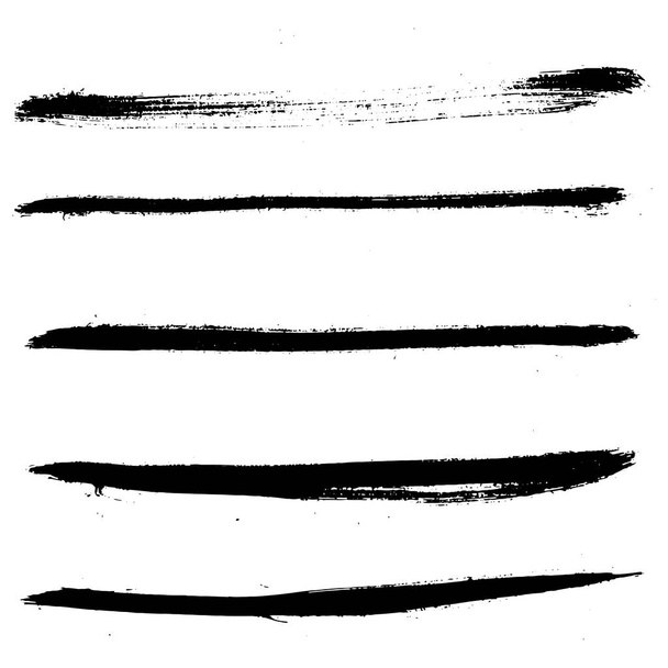 ベクトル抽象黒ブラシカール。黒と白の彫刻インクアート。分離ブラシ スプラッシュ イラスト要素. - ベクター画像