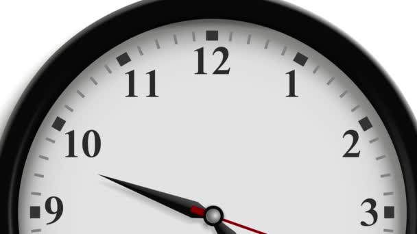 Clock animation in a white background, the half clock is visible - Footage, Video