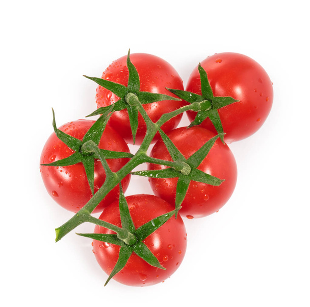 Cherry Tomatos isolato su sfondo bianco vista dall'alto - Foto, immagini