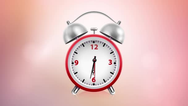 Red Alarm Classic Reloj despertador rojo con un hermoso fondo - Metraje, vídeo