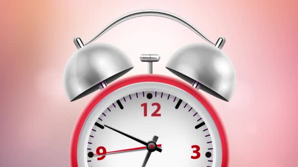 Red Alarm Classic Reloj despertador rojo con un hermoso fondo - Imágenes, Vídeo