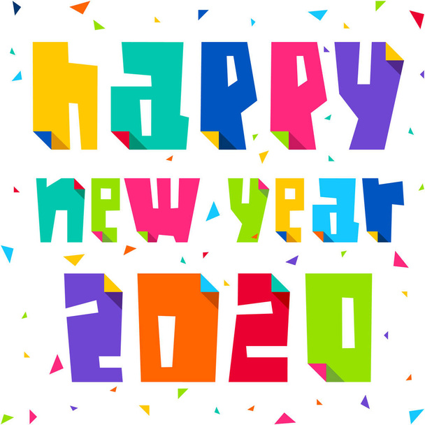 Ευτυχισμένο το νέο έτος ευχετήρια κάρτα σχεδιασμού 2020 - Διάνυσμα, εικόνα