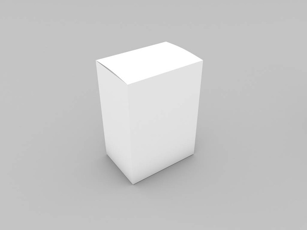 Modèle de boîte en papier sur fond gris. Illustration de rendu 3D
 - Photo, image
