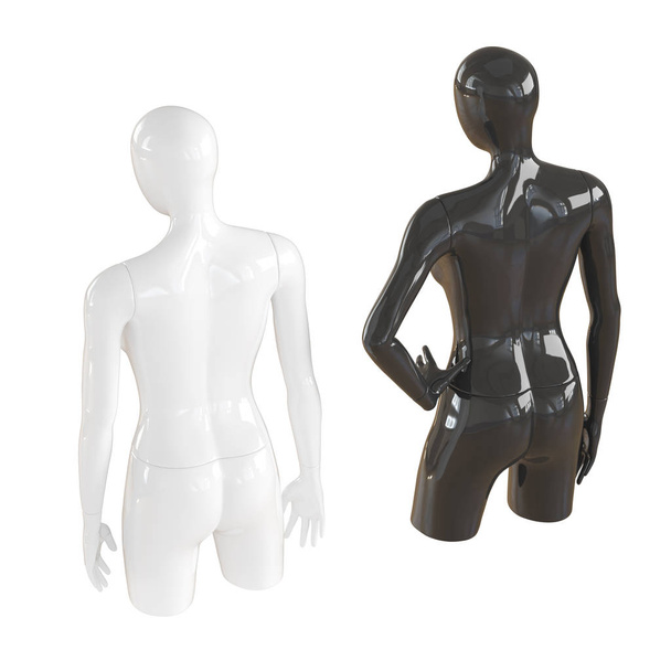 Mustavalkoinen mallinukke, jossa on epätäydellinen osa jaloista eristetyllä valkoisella taustalla. 3D-renderointi
 - Valokuva, kuva
