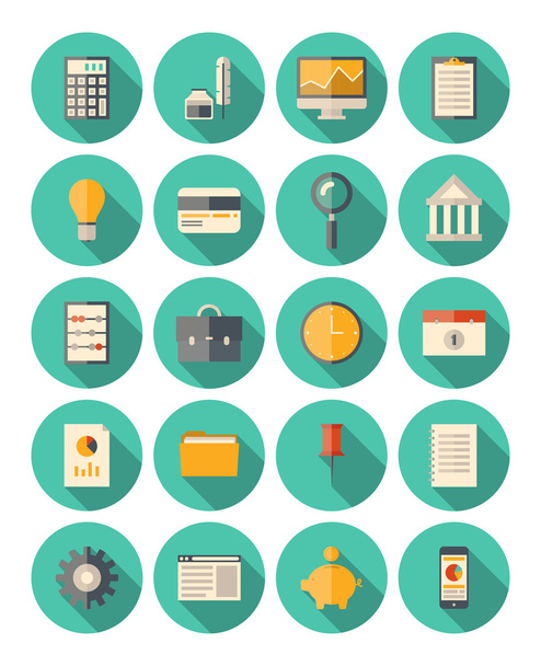 Finance and business modern icons set - Vector, Imagen