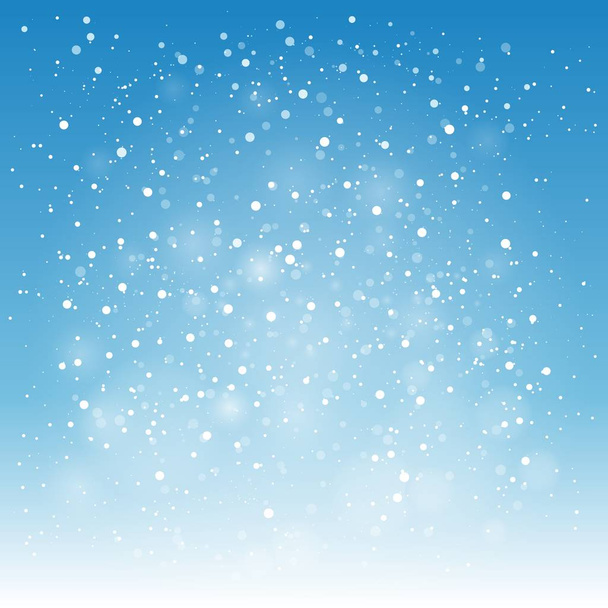einfacher Schneefall blauer Hintergrund - Vektor, Bild