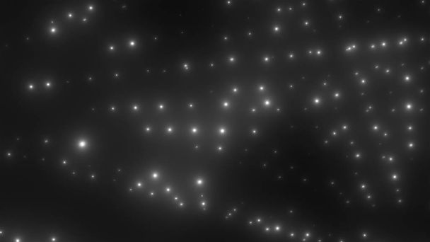 Muitas linhas de holofotes abstratos estão no espaço com nevoeiro, 3D renderizar computador gerado fundo
 - Foto, Imagem