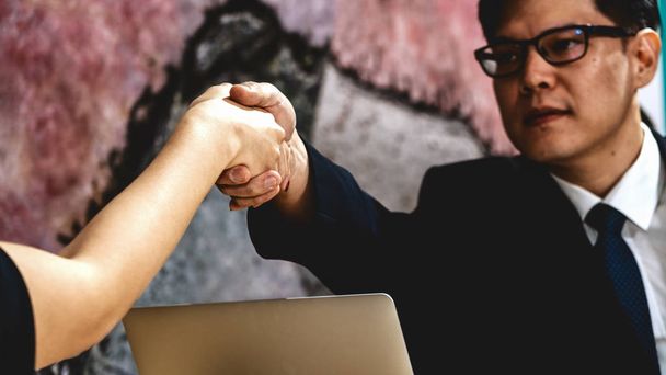 business background of businesspeople having handshaking - Photo, Image