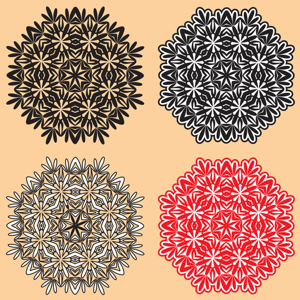 Beautiful lace pattern. The circular background. - Vector, Image