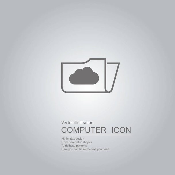 Vector drawn folder icon. Isolated on grey background. - Vektor, Bild