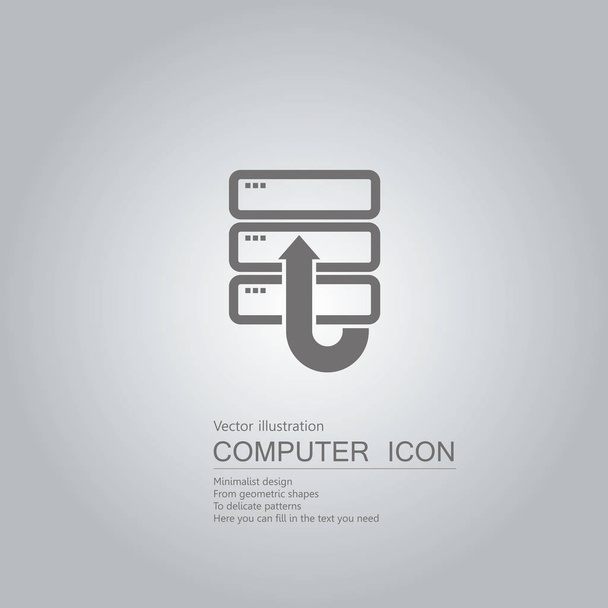 Vector drawn hard drive icon. Isolated on grey background. - Vettoriali, immagini