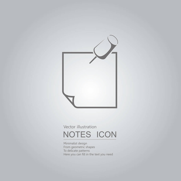 Pushpin icon design.Isolated on grey background. - Vecteur, image