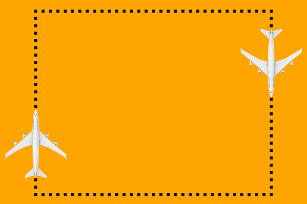 Tető kilátás-ból fehér Jet utas ' repülőgép mint pont test-val BL - Fotó, kép