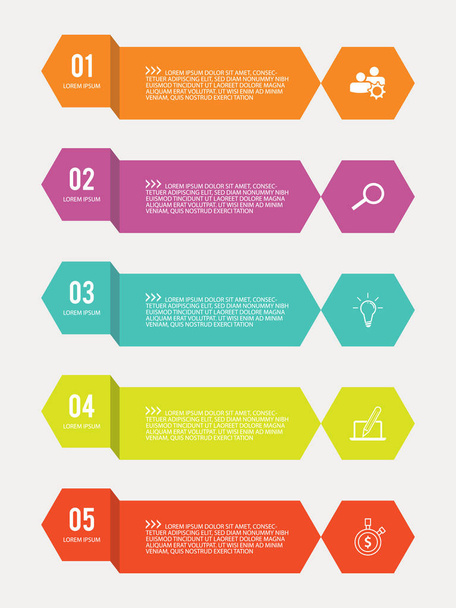 5 options steps planning infographic in flat style on the white  - Vector, Image