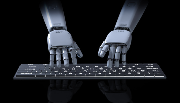 Roboter tippt Tastatur - Foto, Bild