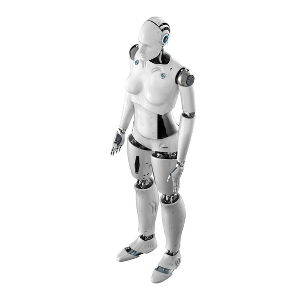 Ciborgue feminino ou robô de comprimento total
 - Foto, Imagem