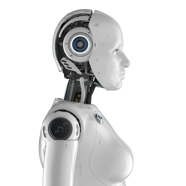 Female cyborg or robot side view - Photo, Image