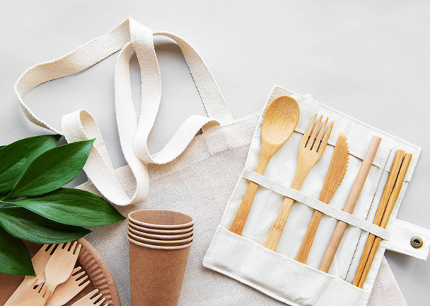 Zero waste concept,  recycled tableware - Photo, Image