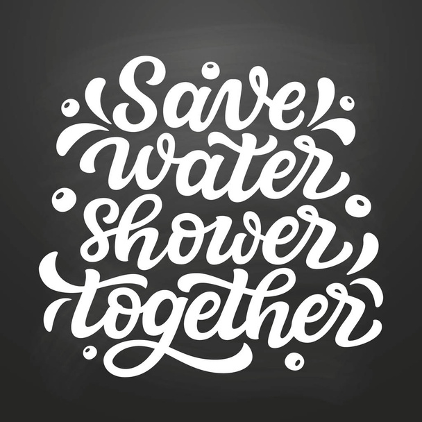 Save water shower together poster - Vector, afbeelding