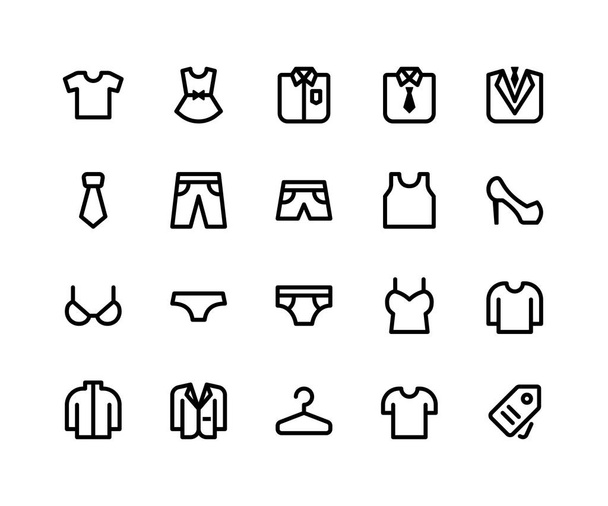 Clothing Line Icons - Vector, Image