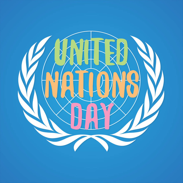Színes levél United Nation nap vektor lapos stílusban - Vektor, kép