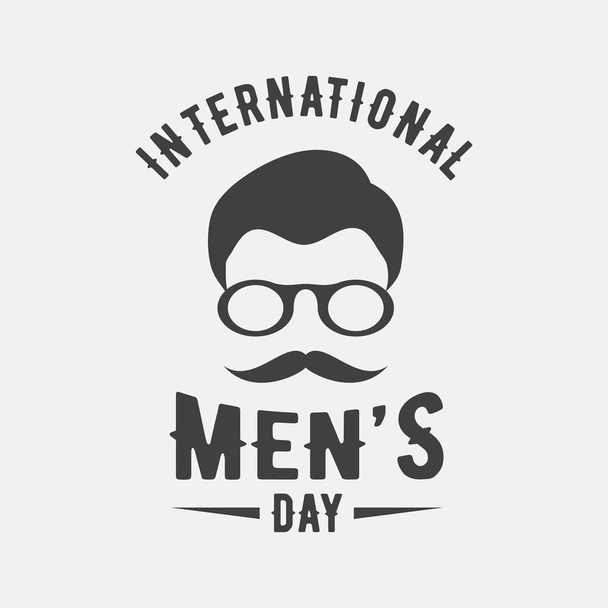Διεθνής ημέρα ανδρών ή το έμβλημα της ημέρας του πατέρα στο λευκό β - Διάνυσμα, εικόνα