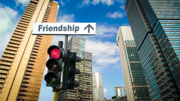 Straat teken de weg naar vriendschap - Video