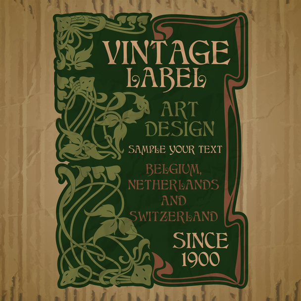 vector vintage items: cover Art Nouveau - Vektor, obrázek