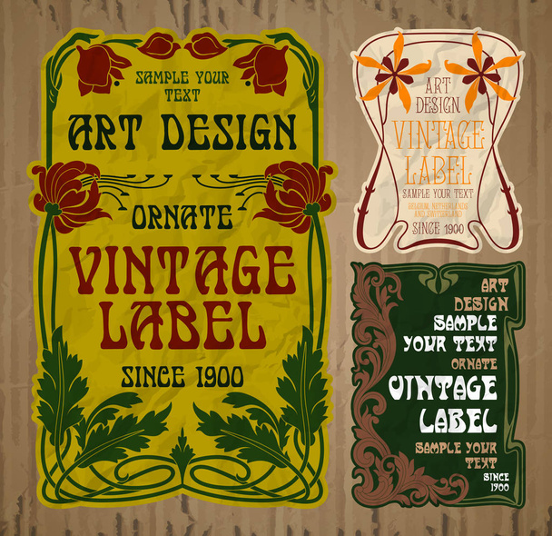 vector vintage items: cover Art Nouveau - Вектор,изображение