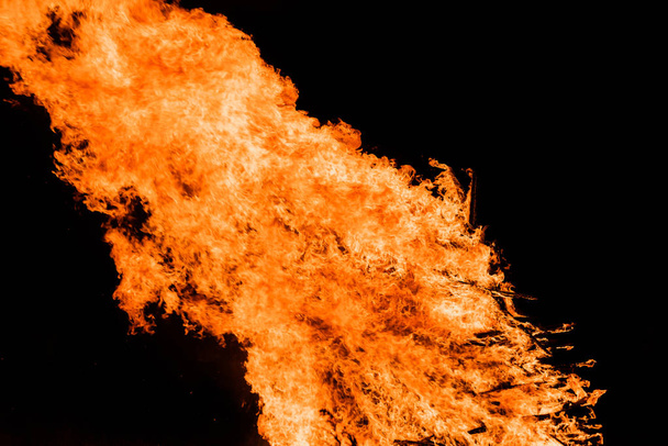 Blaze fire flame In dark background - Photo, Image
