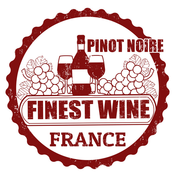 Pinot noir, Γαλλία σφραγίδα - Διάνυσμα, εικόνα