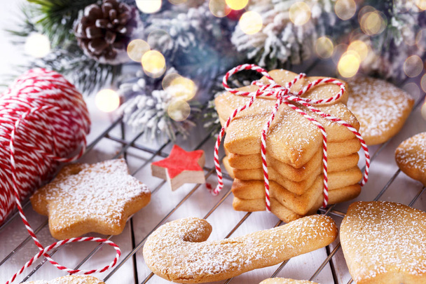 Home made Christmas shortbread cookies - Photo, Image