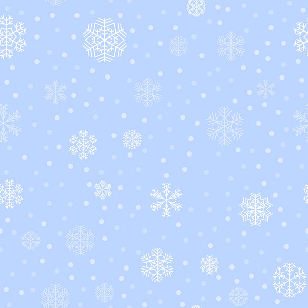ベクトル冬の雪の光シームレスなパターン - ベクター画像