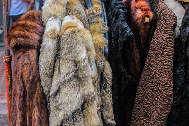 Leather Fur Coat Surface - Φωτογραφία, εικόνα