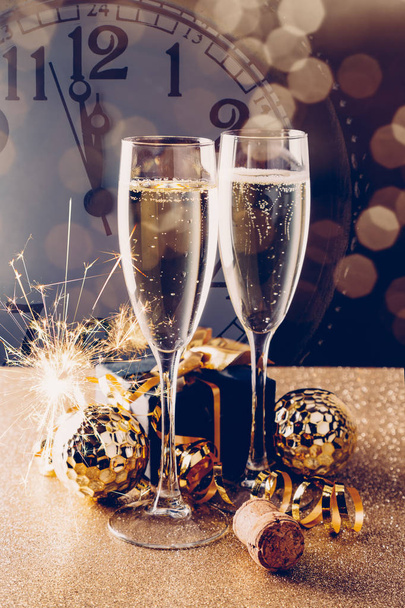 Elegant New year party concept with champagne - Фото, изображение