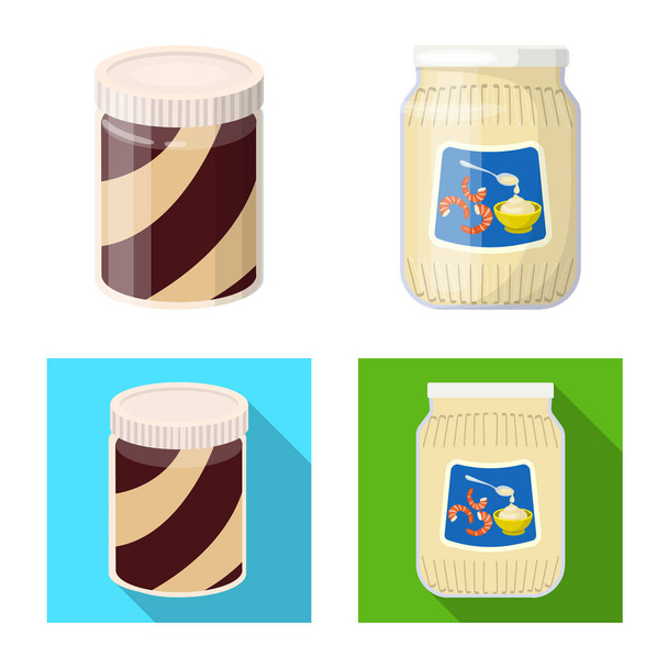 Illustrazione vettoriale di lattina e icona del cibo. Set di icone può e pacchetto vettoriale per magazzino
. - Vettoriali, immagini