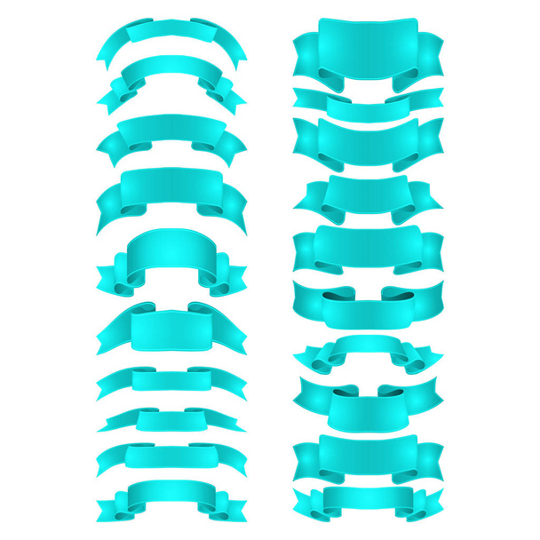 Ensemble de rubans isolés en satin de couleur vectorielle - Vecteur, image
