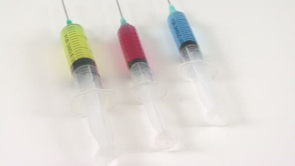 Healthcare and medicine. Syringe rotating - Footage, Video