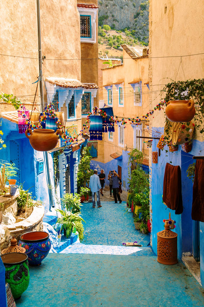 The daily life of the famous blue city of Chefchaouen.  - Фото, изображение