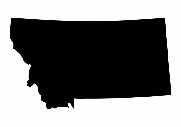 Χάρτη σιλουέτας πολιτείας της Μοντάνα - Διάνυσμα, εικόνα