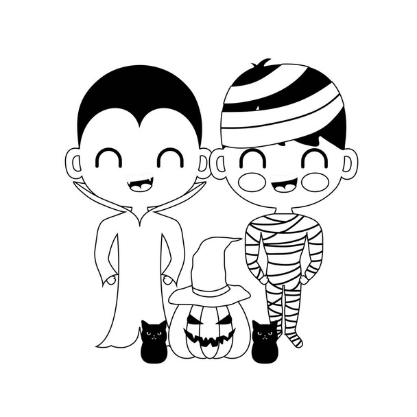 bambini carini travestiti da icone Halloween
 - Vettoriali, immagini